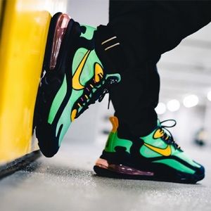 New Nike Air Max 270 React Pop Art Green Sneakers